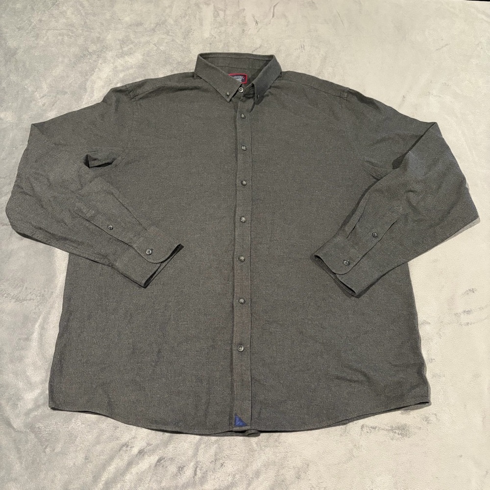 UNTUCKiT Shirt Mens 3XL Tall Charcoal Gray Button Down Long Sleeve